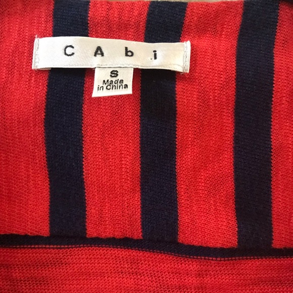 Cabi Nautical Coral and Navy Striped Blazer Jacket - Picture 5 of 7